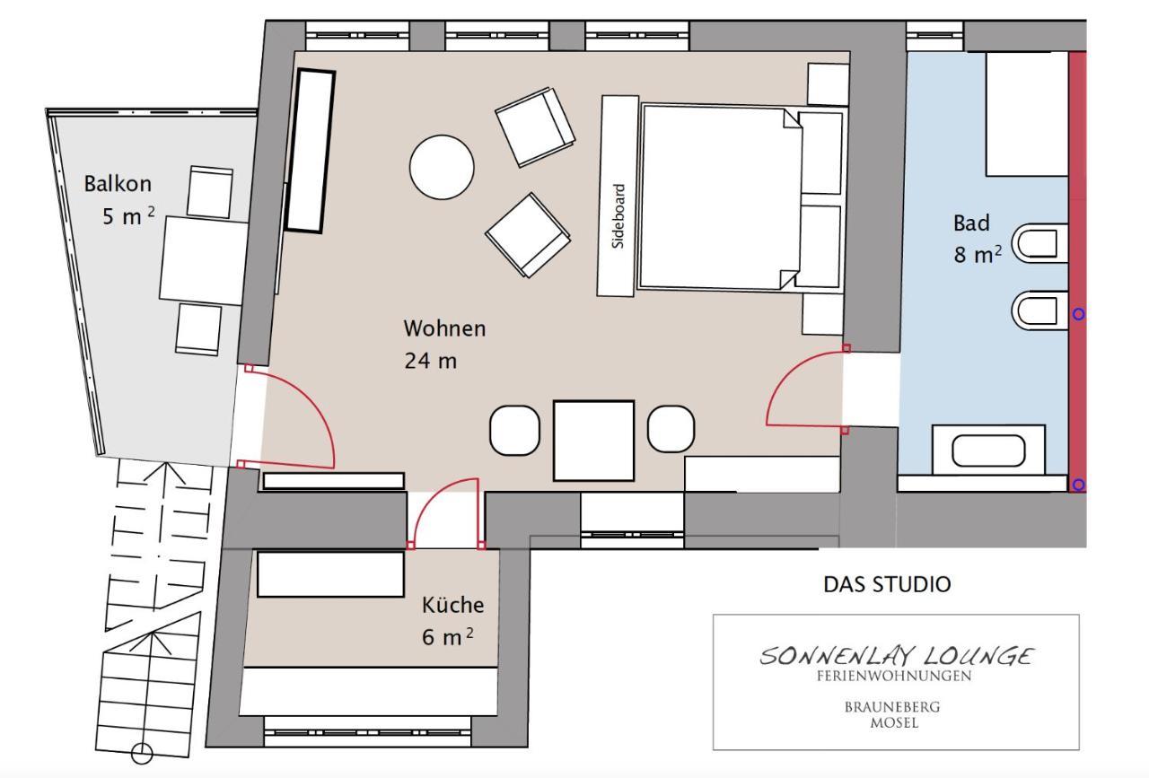 Sonnenlay Lounge - Studio & Ferienhaus Brauneberg Bagian luar foto